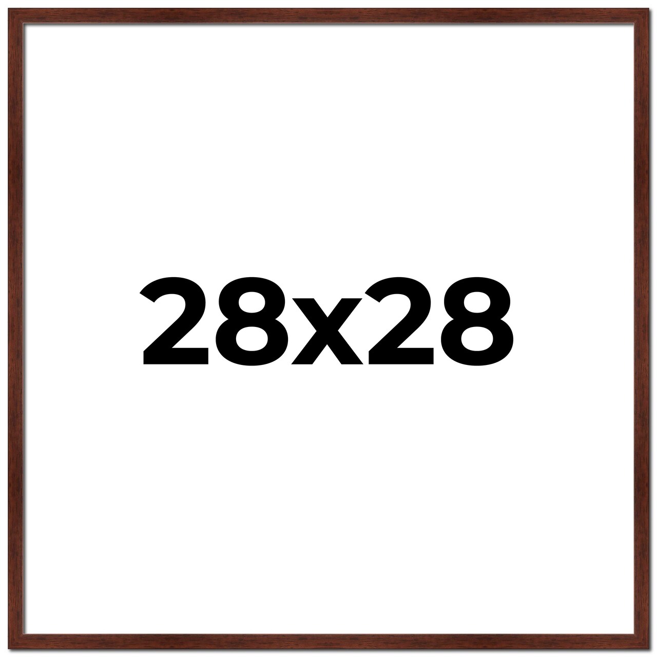 Square Classic Modern Brown Picture Frame - UV Acrylic, Foam Board Backing, Hanging Hardware